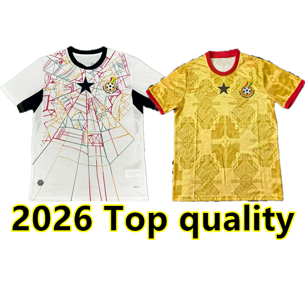 new Ghana Soccer Jerseys 24 25 26 Home white Away yellow Camisola de futebol kids kit 2024 2025 Football Shirt Uniforms boy set Maglia da calcio Maillot de football