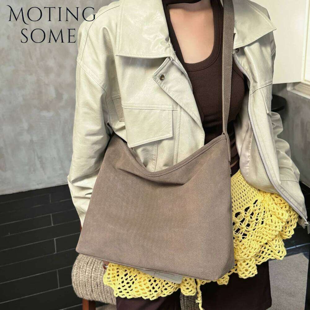 Luxury shoulder bag Hobo brand dynamic natural soft suede leather women's large capacity handbag large armpit crossbody bag wallet casual new SEN