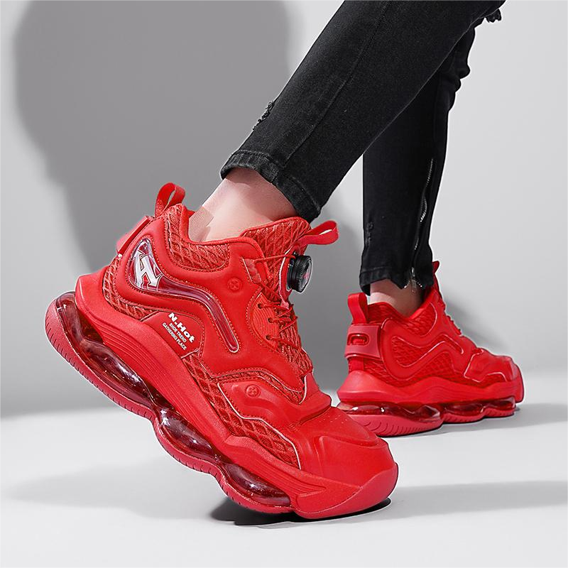 NHOT 2026 Men's High-Top Sports Sneakers - Twist Lace Fastening & Cushioned Air Sole, Trendy Casual Footwear for Daily Wear