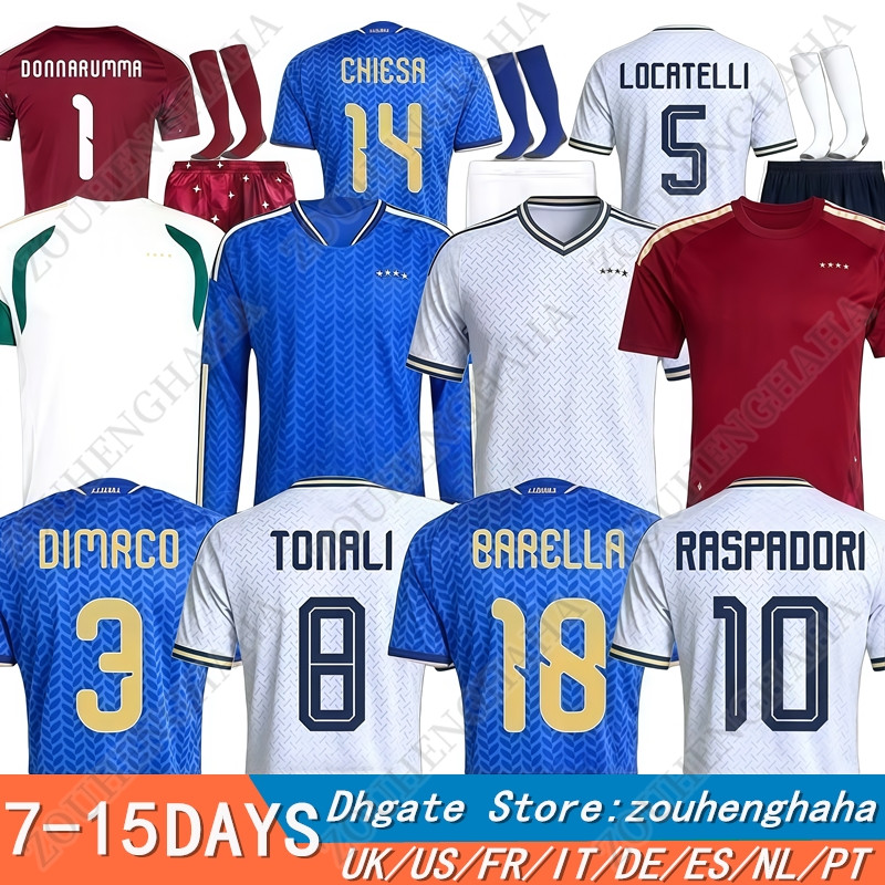 S-4XL 26 27 Italia soccer jerseys 2026 2027 ItAlyS National Team Home Away Fans Player Men kids Football Shirt Kit RETEGUI BARELLA FRATTESI PELLEGRINI GIRELLI