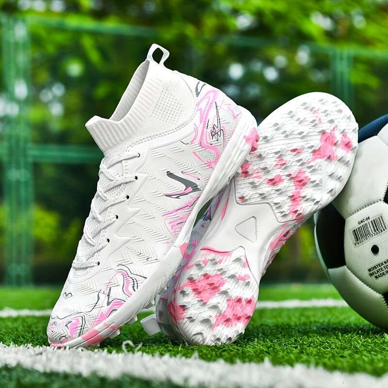 ZULINNA Men S Lightweight Professional Soccer Cleats Turquoise Purple Gradient Design Durable PU Upper Rubber Sole Lace Up Training Shoes For Football