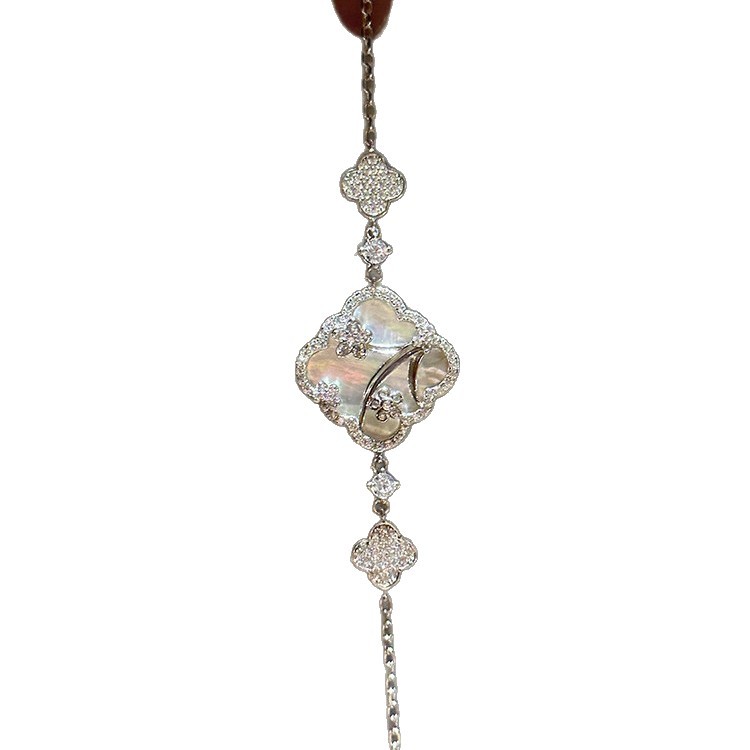 New Chinese Sparkling Four-Leaf Flower Window Bracelet Cool National Style Light Luxury Niche Exquisite Hand Jewelry - view 5