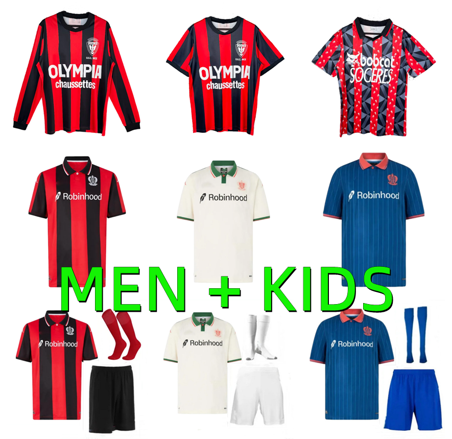 maillot de foot 25 26 OGC Nice Soccer Jersey 1977 1978 1993 1994 retro S.DIOP LABORDE MOFFI BOGA ROSARIO THURAM 2025 2026 DELORT DANTE BARKLEY Football Shirt Men kids kit