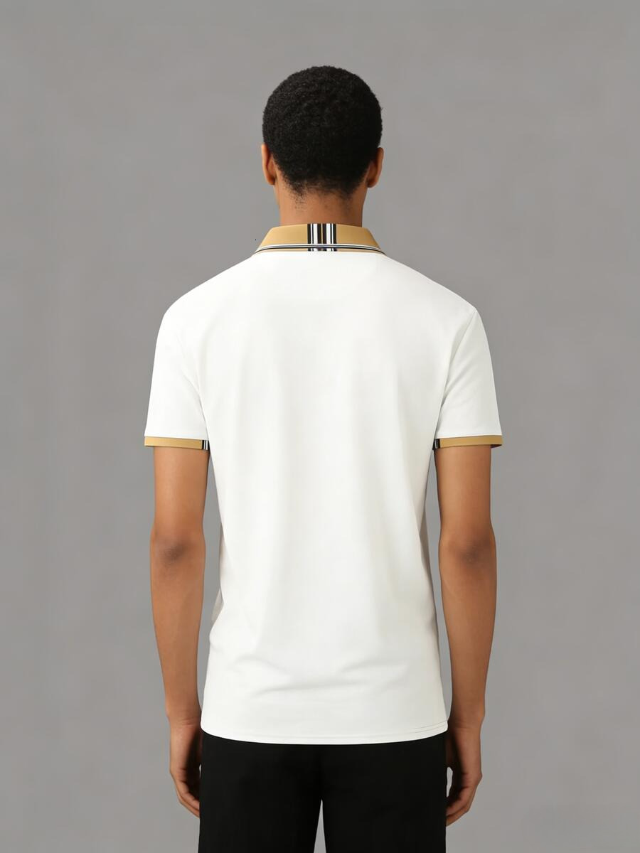 2026 New Design Luxury Brand Men's Casual Polo Shirt - Summer Style Loose Fit, Fashionable Outdoor Sports Pattern Print Men's Clothing