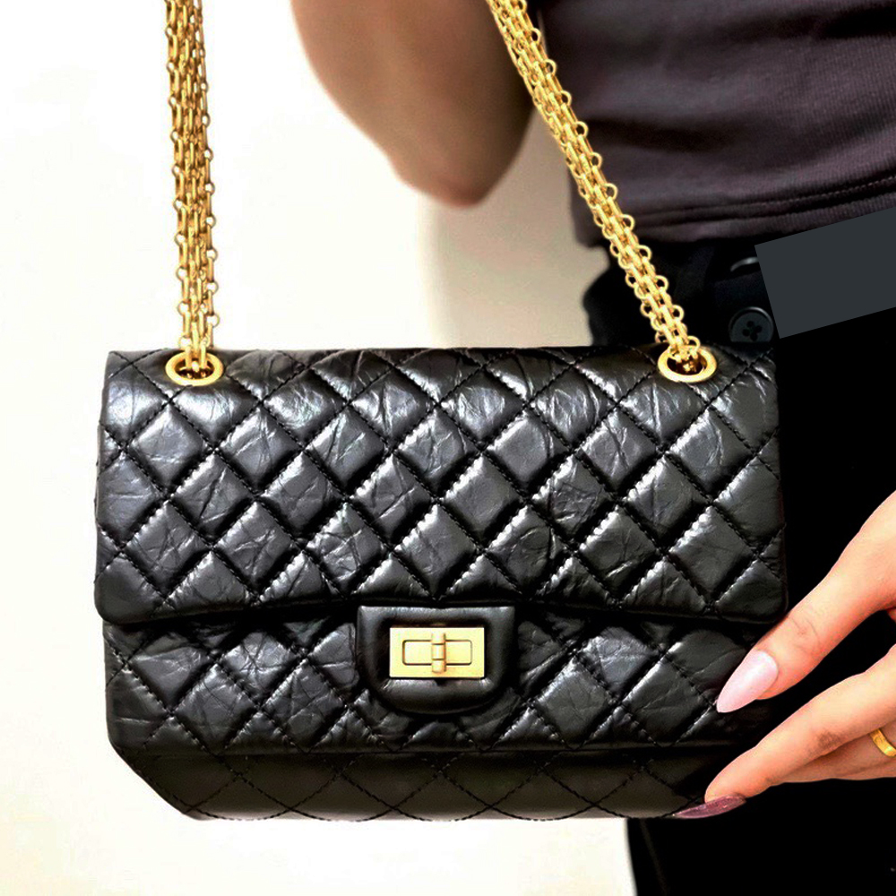 2026 Spring New Shoulder Bag cf2.55 Square chain double flap luxury designer bag mini bag 20cm Medium 25cm Genuine Leather Crossbody Bag black Bag Womens