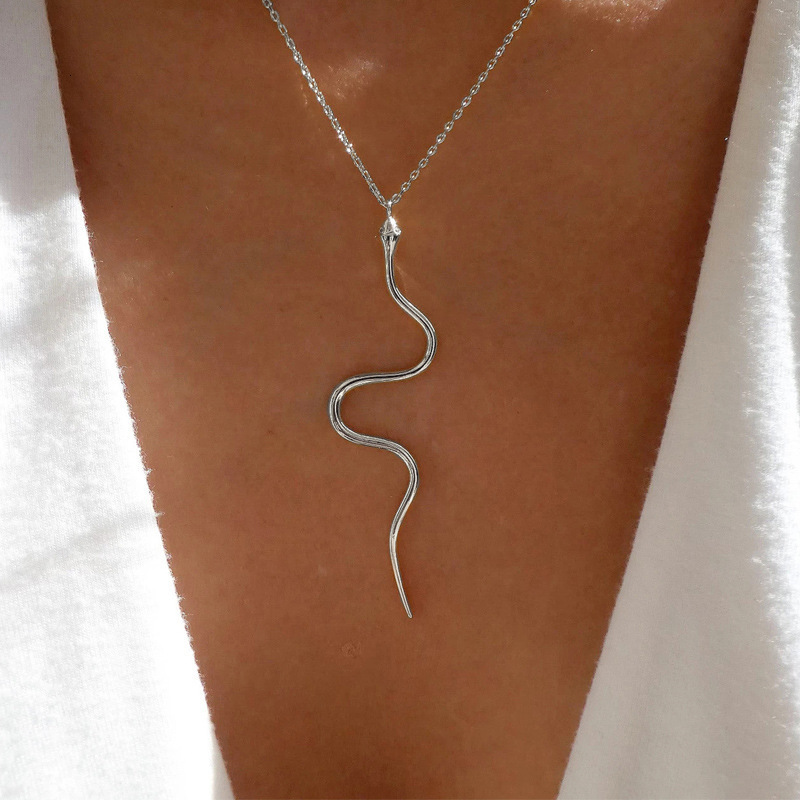 Luxury Brand Designer Jewelry European And American New Jewelry High-End Snake Necklace For Women, Unique Fashion Retro Snake Pendant Sweater Chain Wh - view 7