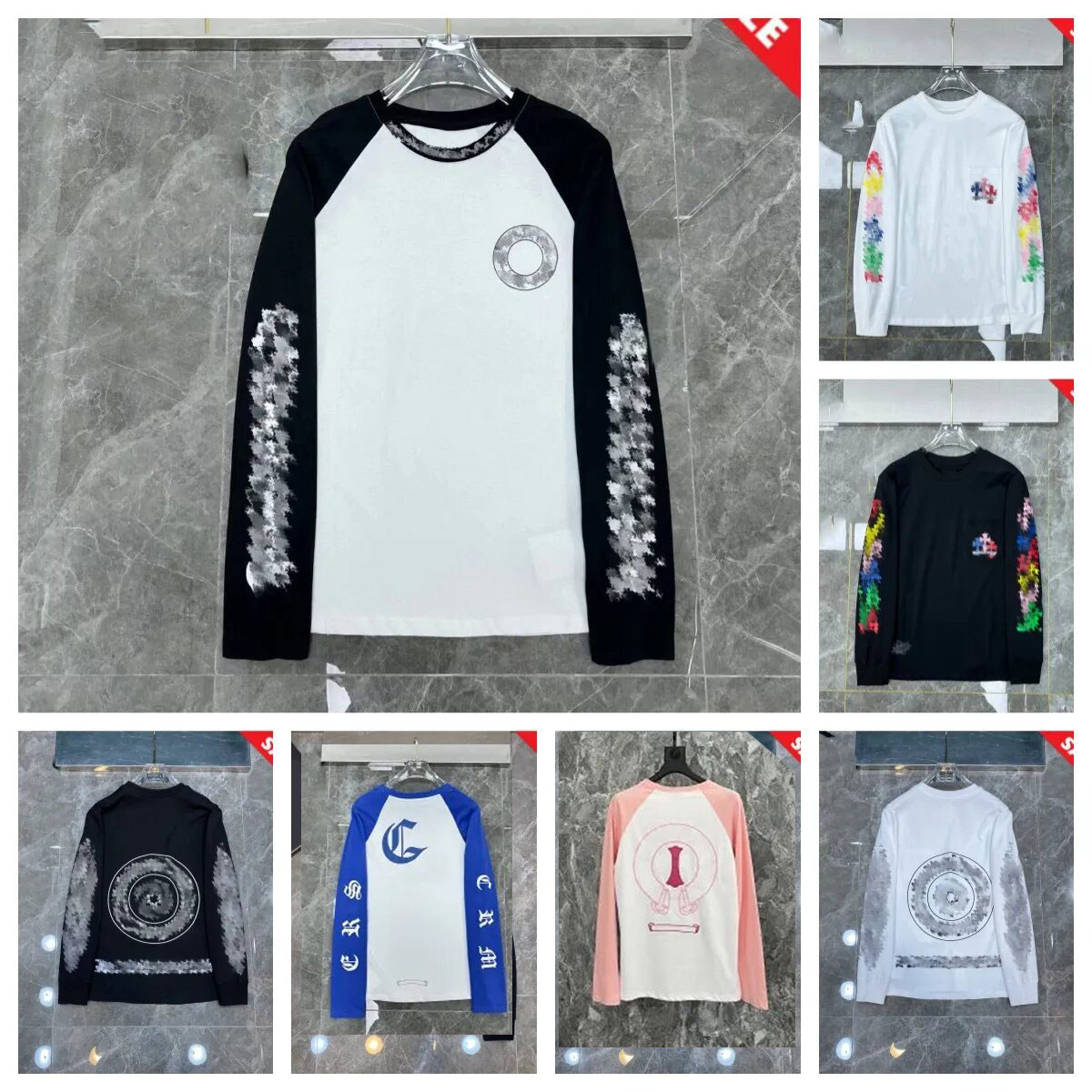 fashion men t shirt crew neck sweatshirt fashion hoodies designer men jumper mens hoodies sweatshirt Hip hop loose long sleeves Men's crew long sleeves print Casual