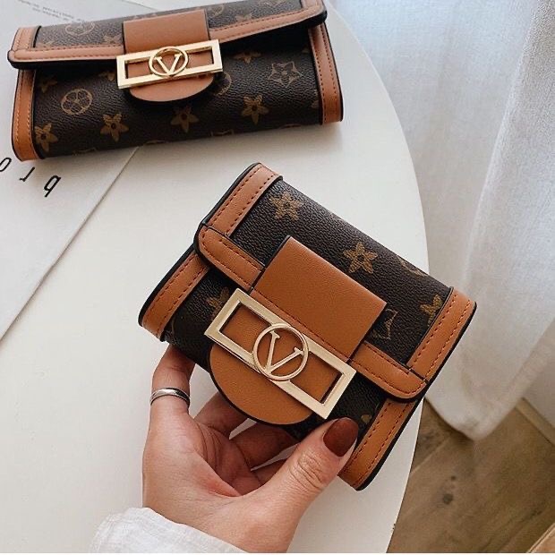 Free Shipping 2026s New Fashion Print Design Women's Wallet Trendy Versatile Portable Coin Purse Multi Card Slots Large Capacity Brown Yellow Lon