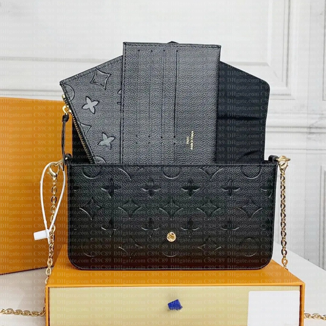 Designer Bag Wallet Shoulder Bag Luxury Bag High Quality Women handbag Purse Crossbody Bag Cowhide Shoulder Chain Bag Embossed Black Shopping Bag Luxury with box