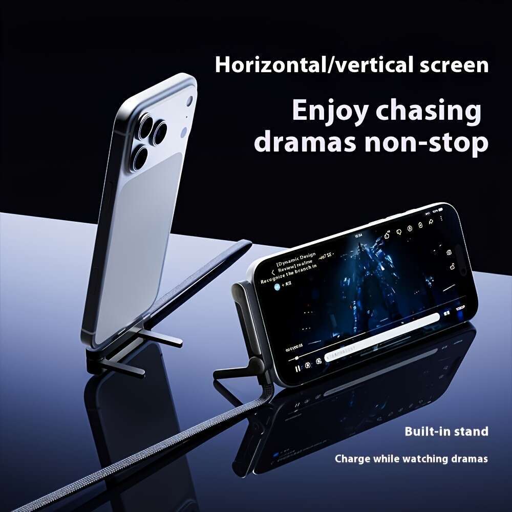 2-In-1 Invisible Charging Cable | 240W Fast Charging, Built-In Foldable Phone Type-C Interface, 5-Foot Long, Suitable For Smartphones/Tablets, Adjusta