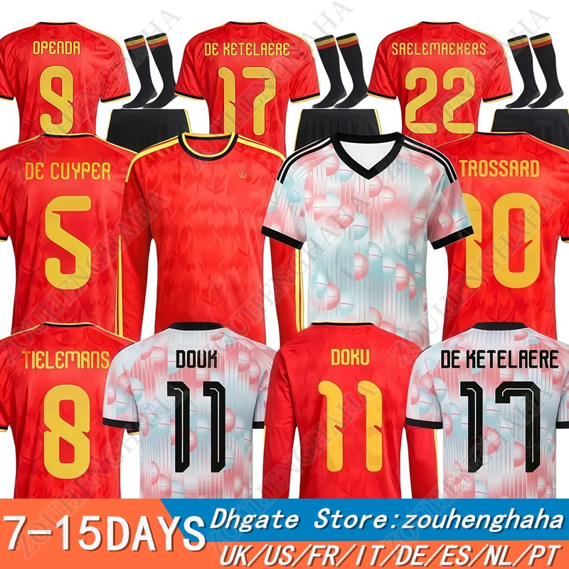 S-4XL 26 27 Belgium DE BRUYNE soccer Jerseys 2026 2027 Home Away Men Kids Fans Player Football shiirt Kit DOKU TIELEMANS WITSEL TROSSARD DE CUYPER OPENDA SAELEMAEKERS