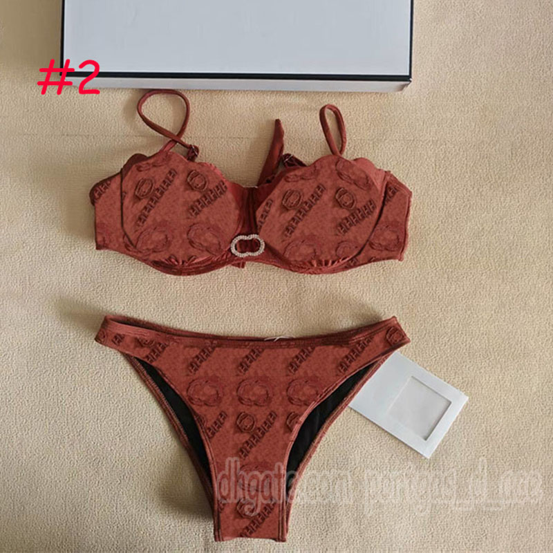 Sexy Push Up Bras Briefs Bikinis For Women Designer Split Halter Swimsuit Luxury Summer Beach Vacation Swimwear Bodysuits