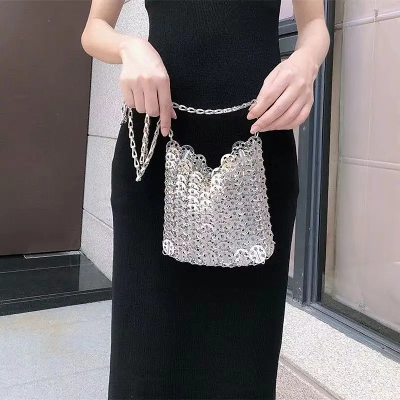Tote Bag Aesthetic Bags Handbag Metal Hollow Womens Wedding Party Clutch Shoulder Female Evening 260104
