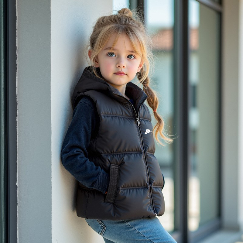 Designer Kids Gilet Girls Sleeveless Coat Boys Waistcoat Children Clothing Hooded Vest Clothing