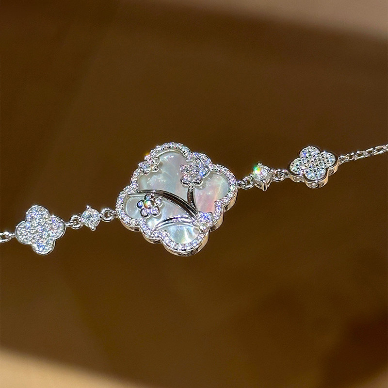 New Chinese Sparkling Four-Leaf Flower Window Bracelet Cool National Style Light Luxury Niche Exquisite Hand Jewelry - view 4