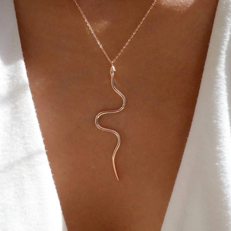 Luxury Brand Designer Jewelry European And American New Jewelry High-End Snake Necklace For Women, Unique Fashion Retro Snake Pendant Sweater Chain Wh - view 8