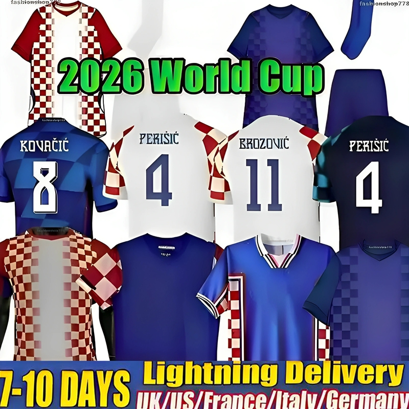 Modric 2026 Croatia Soccer Jerseys BROZOVIC FANS Player 26 27 PERISIC Football Shirt KRAMARIC REBIC LIVAKOVIC Men Kids Kit 2025 Orsic Gvardiol Boban Retro 1998 Suker