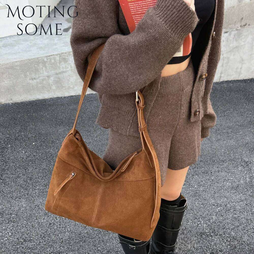 Luxury shoulder bag Hobo brand dynamic natural soft suede leather women's large capacity handbag large armpit crossbody bag wallet casual new SEN