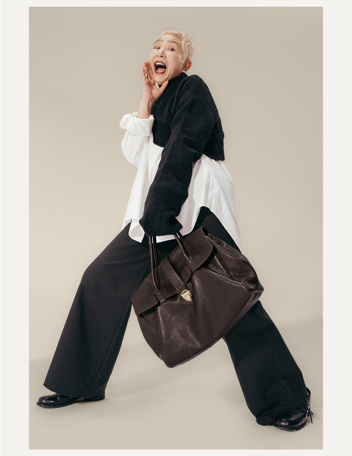 Same-style Qiu Zhen lady's leather bag, women's bag, vegetable-tanned cowhide single-shoulder crossbody bag, large-capacity handbag for comm