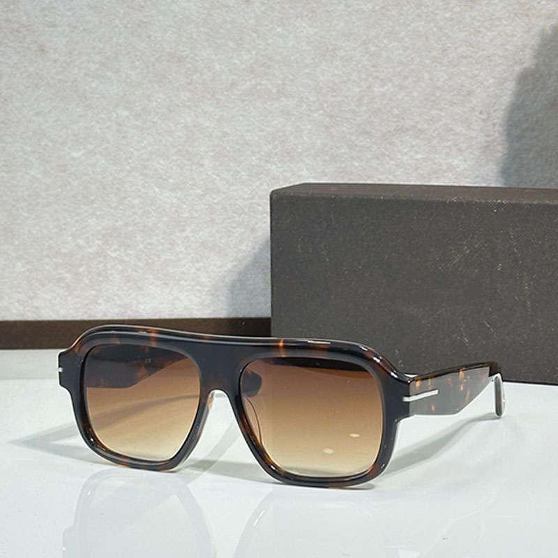 Designer Acetate Geometric Box Sunglasses For Women Shining Metal Logo UV400 Protective Outdoor High Quality Goggles TF1324