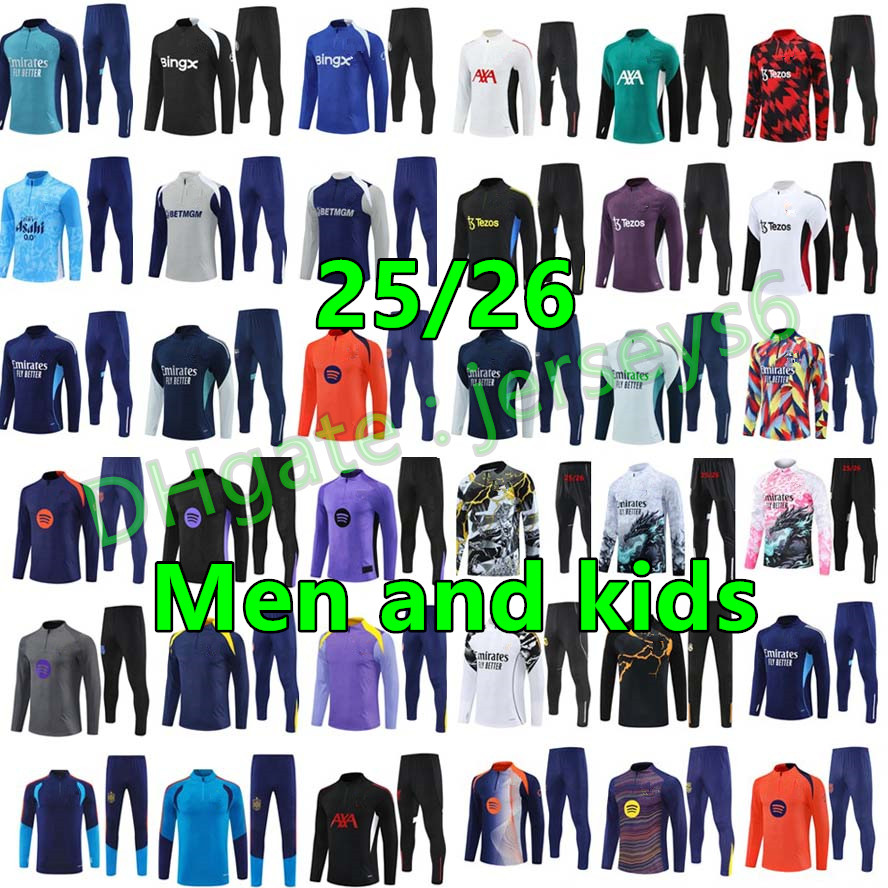 25 26 training football tracksuits kids men football suit trainingspak tuta jacket kit men and kids survetement