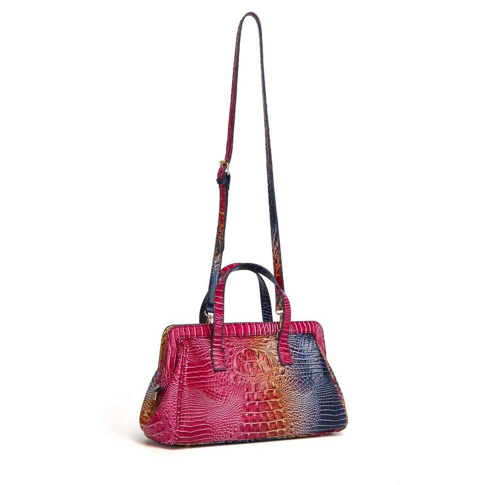 European and American Retro Middle Eastern Cross-Border Amazon Independent Station Handheld Crossbody Women's Bag Multi-Color Crocodile Pattern B