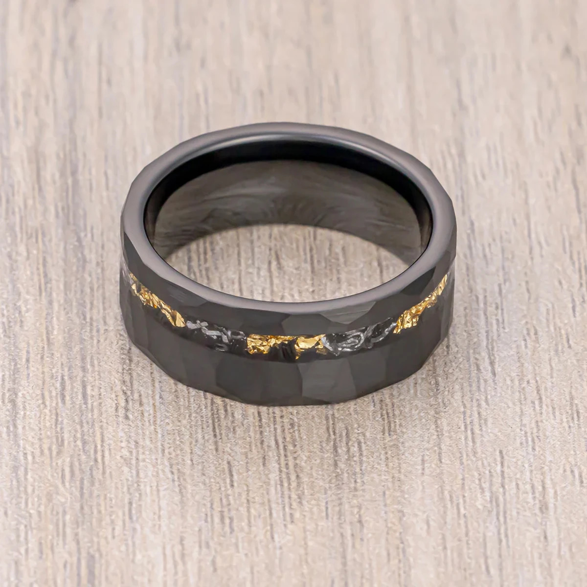 8MM Blcak Meteorite tungsten ring anillos bague homme pareja de compromiso fashion jewelry Mens wedding bands engagement rings 260104