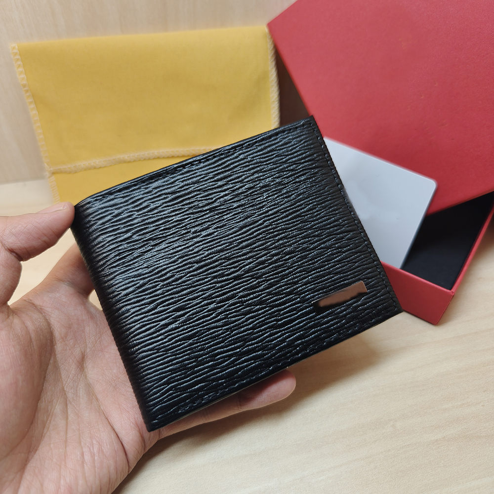 European popular men's wallet luxury brand cardholder red interior leather business party pocket handbag with box