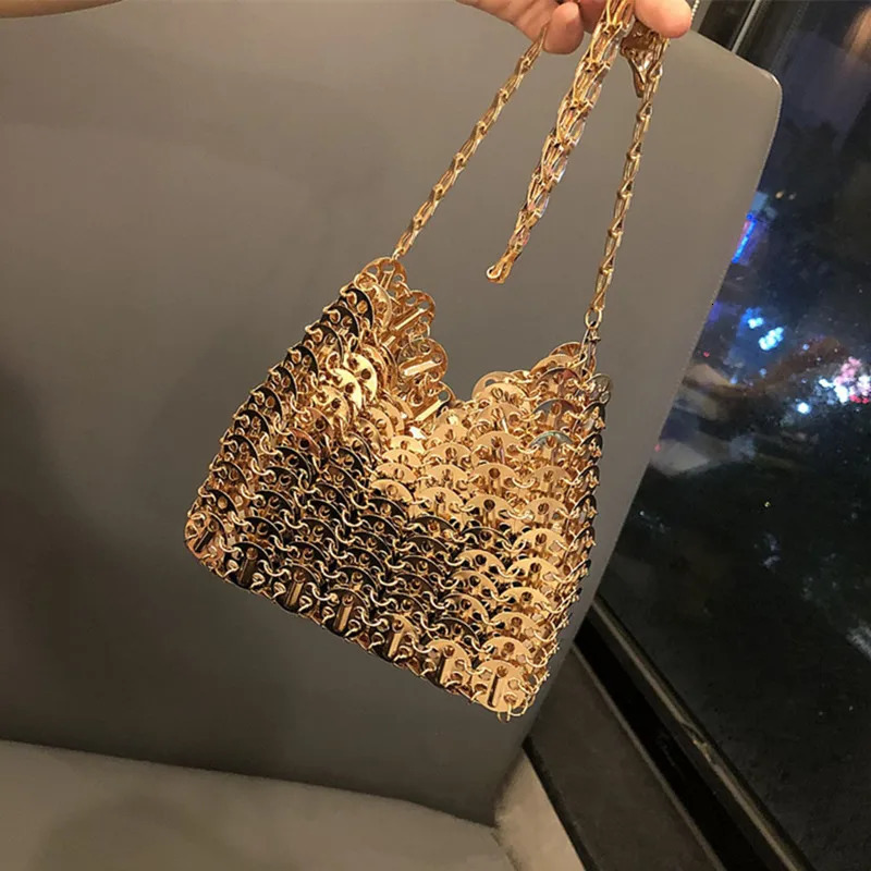 Tote Bag Aesthetic Bags Handbag Metal Hollow Womens Wedding Party Clutch Shoulder Female Evening 260104
