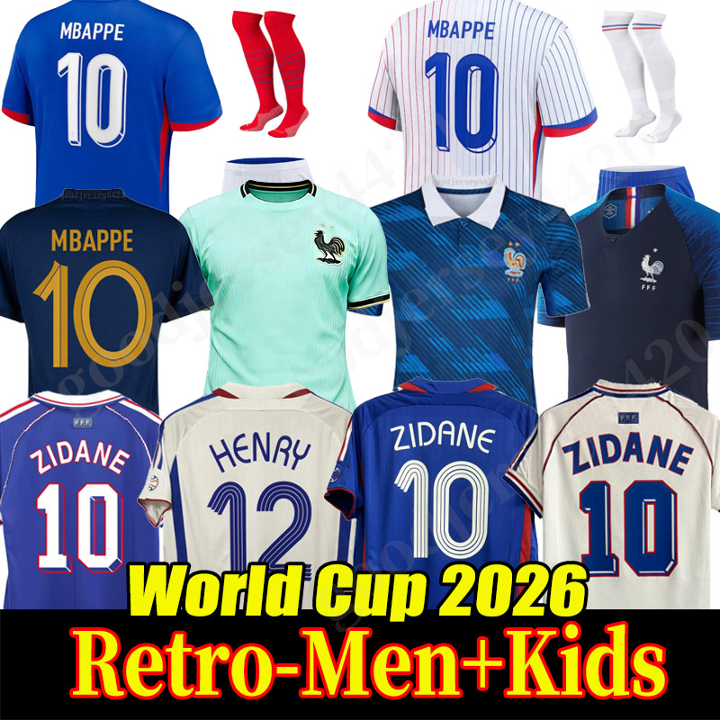 france jersey world cup 2026 French Soccer Jerseys MBAPPE GIROUD DEMBELE EKITIKE Olise GRIEZMANN Kids Women retro Football tops Shirt maillot de foot ZIDANE vintage