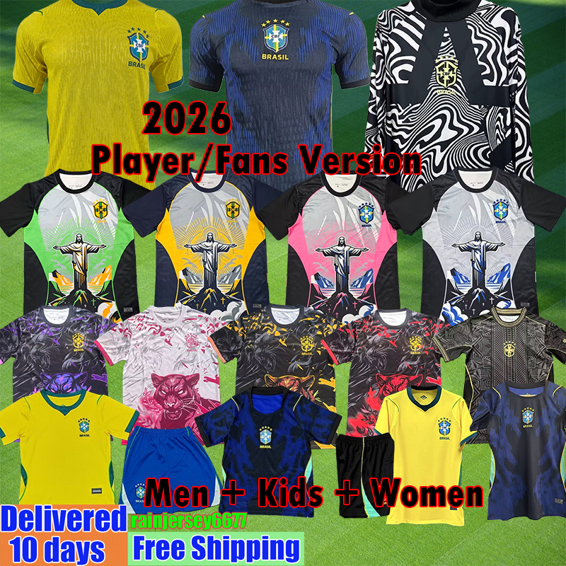 Brazil Jersey 2026 World Cup MARQUINHOS BRUNO G RODRYGO jesus speical 2026 VINI JR RAPHINHA MARTINELLI maillots 4XL Players Women's Kids Football Shirt Camiseta de