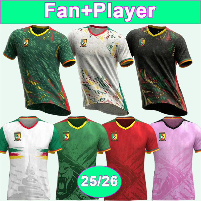 25 26 Cameroon Mens Soccer Jersey MAGRI ABOUBAKAR BASSOGOG MBEUMO ANGUISSA FAI WOOH Home Away 3rd GK Football Shirt Uniforms