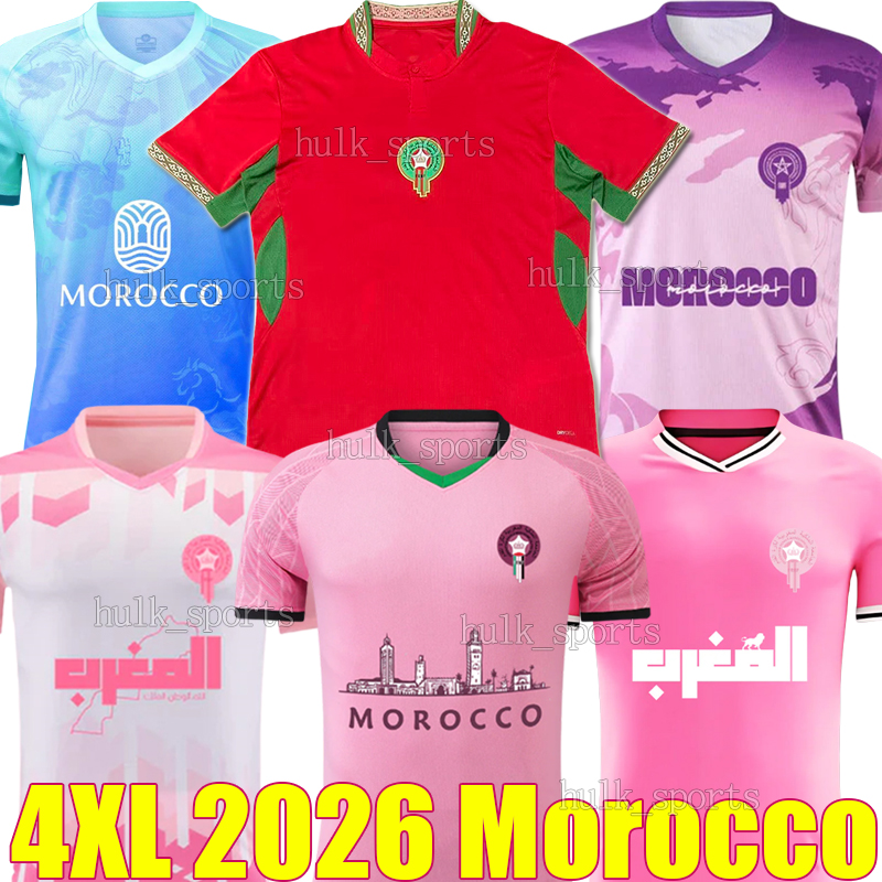 4XL 2026 Morocco EL KAABI soccer jerseys 2026 Moroccan national team BEN SEGHIR RAHIMI EZ ABDE EN-NESYRI OUNAHI BRAHIM men kids kit football shirt African Cup