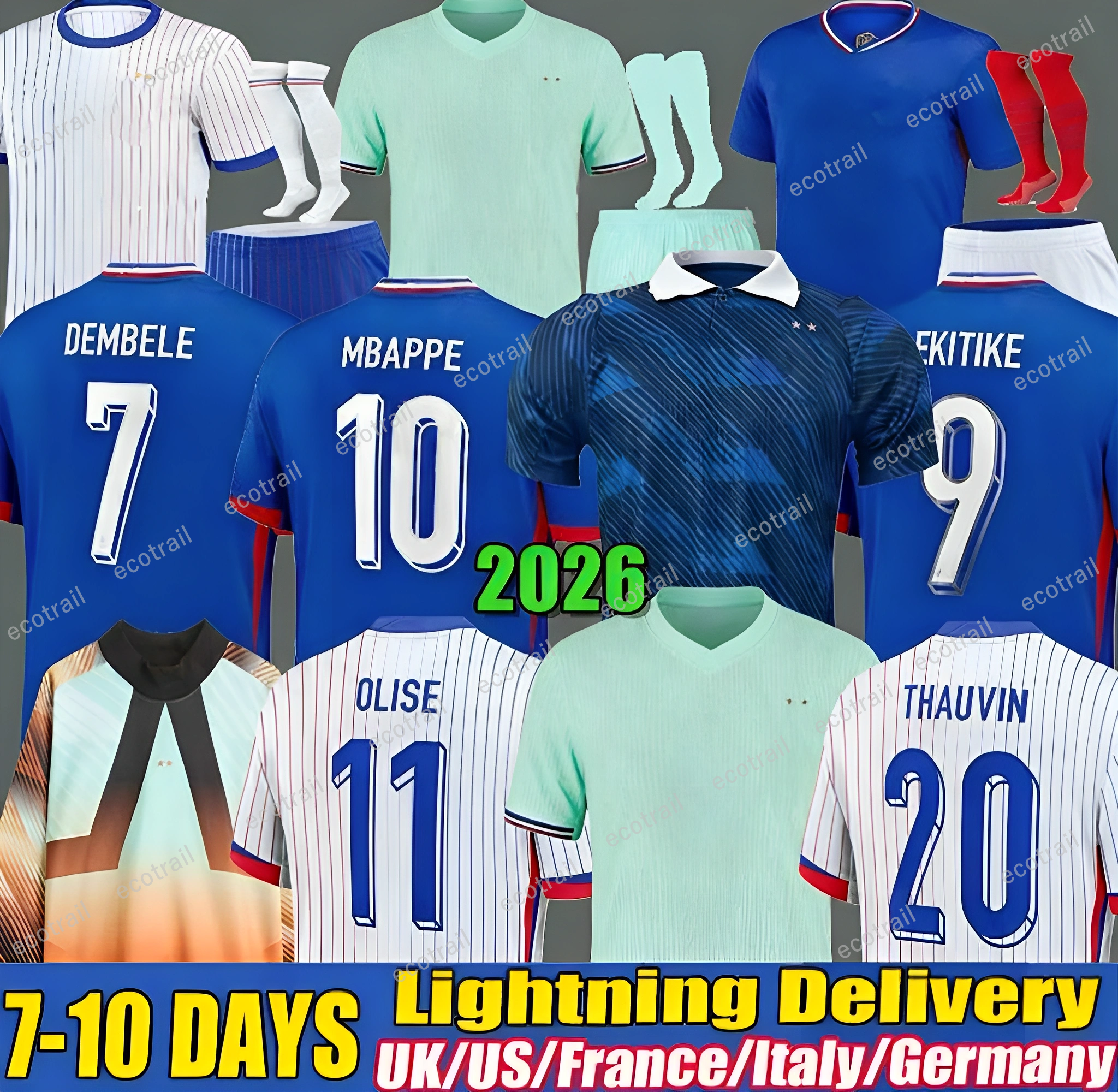 24 25 26 27 Club Full Sets French Jersey Soccer Jerseys 2025 2026 GIROUD MBAPPE GRIEZMANN SALIBA Maillot De Foot Equipe Maillots Kids Kit Women Men Football Shirt