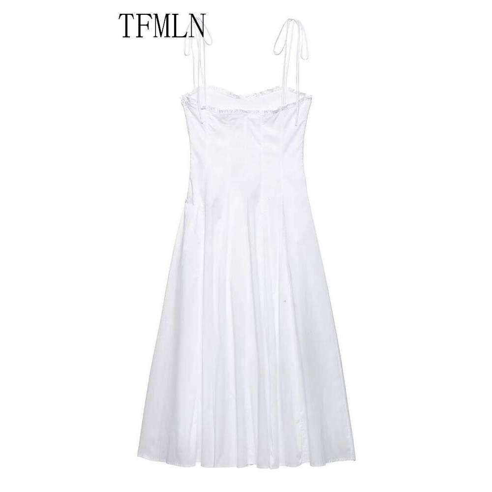 TFMLN 2025 Elegant Women Tierred Strap Long Dresses Summer Sweetheart Collar Sleeveless Party Sexy Slim Date Night Dress