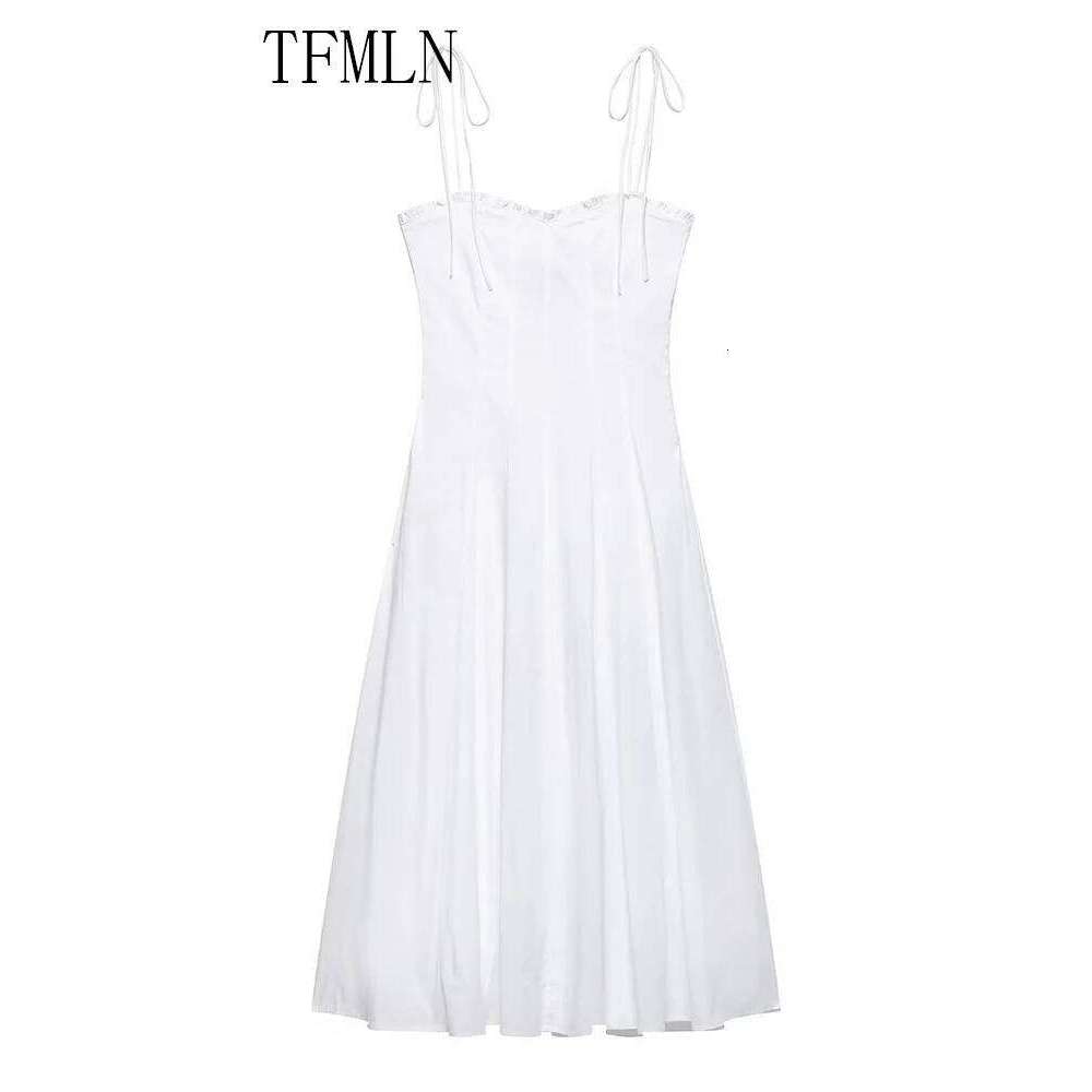 TFMLN 2025 Elegant Women Tierred Strap Long Dresses Summer Sweetheart Collar Sleeveless Party Sexy Slim Date Night Dress