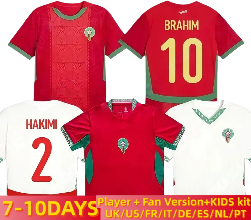 25 26 Morocco Camiseta Futbol Vintage Morocco Soccer Maroc Tropic Sorber Football Shirt Kit Tops Soccer Jersey Men Home Away Third Trikot Player version Fans version