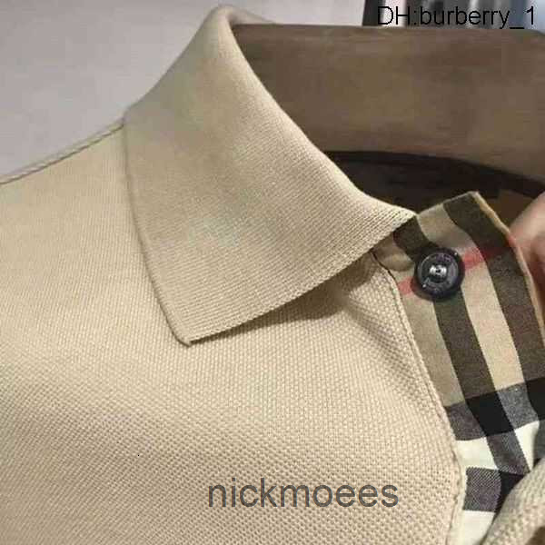Burbrerys Ba Familys Same Pure Color Short Sleeve Tshirt Summer Lapel Cotton Embroidered War Horse Loose Polo Mens Wear b Fam burberrys2 Burberrys burberrypolo M63D