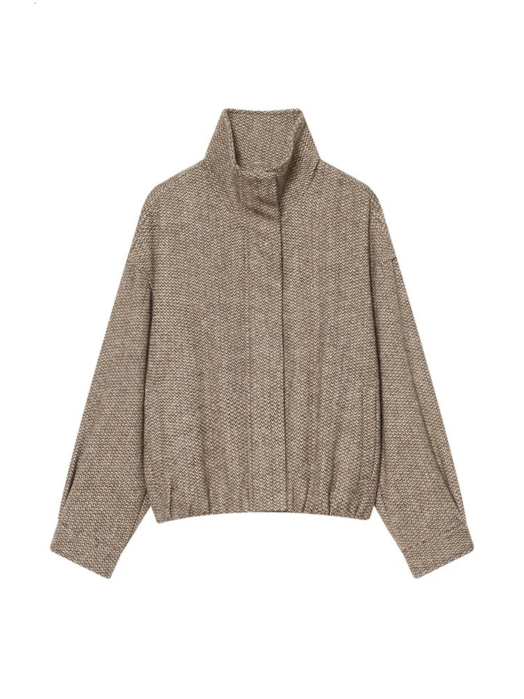 TFMLN Fall Winter Women Mini Skirt Set Fashion Stand Collar Simple Jackets Chic Tierred Bow Short Vintage Streetwear 251231