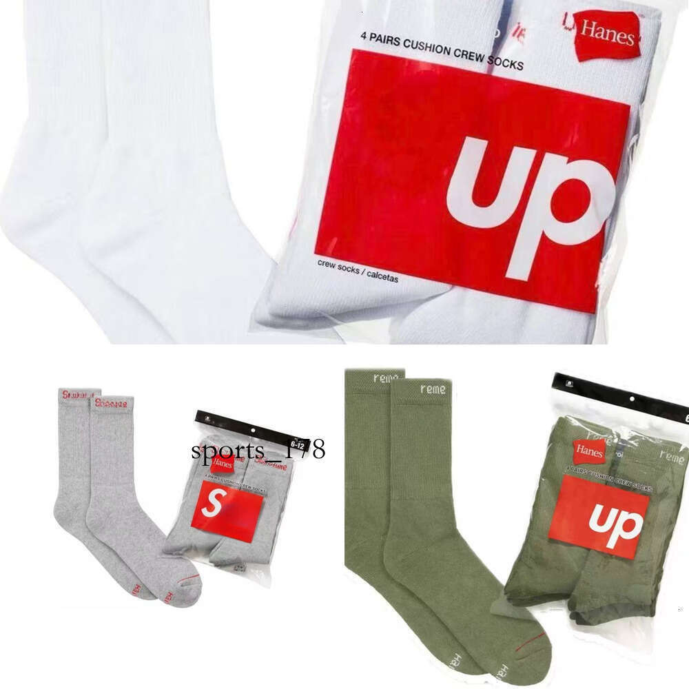 4 Pairs supremely socks designer socks luxury mens socks 100% cotton men socks high quality sports casual chaussette breathable sock pack hip hop socks A1
