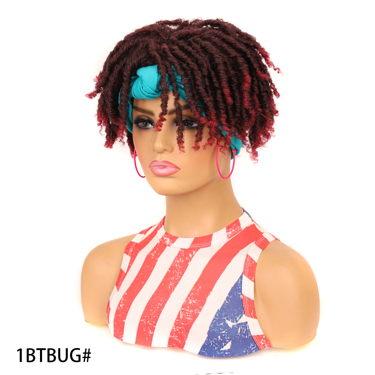 Black Curly Headband Wig For Black Women Curly Half Wigs With Headband Attached Synthetic Wrap Wigs For Daily Use