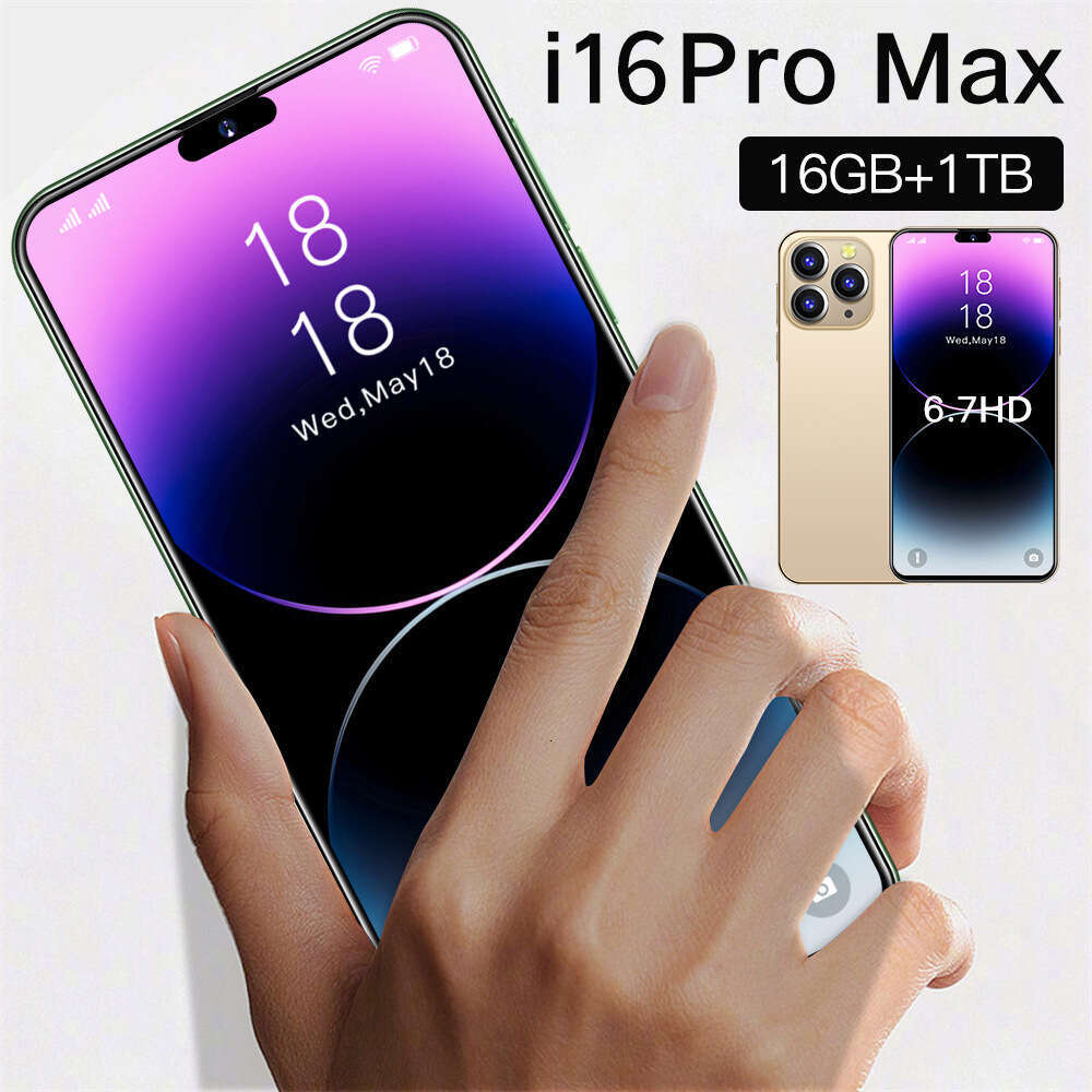 Famous brand's 2025 best-selling cross-border mobile phone 16+1T smartphone i16 ProMAX large screen mobile phone source factory CKS