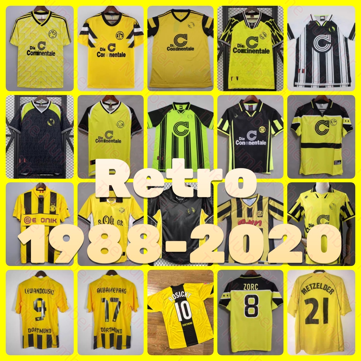 Retro classic Borussia soccer jerseys 1995 96 97 98 99 2000 01 02 03 2011 2012 2013 CHapUISAT Ricken ZoRC RosICKY MOLLER LEwanDOwsKI REUS DorTMuN d Retro football shirt