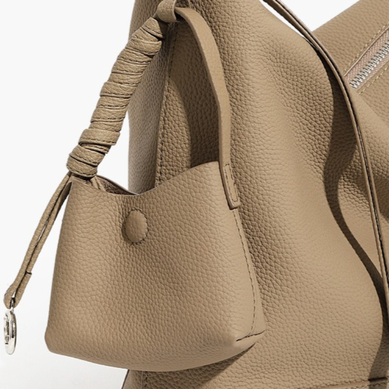 OC- SPD Soft Genuine Leather Women Shoulder Bag Large Capacity Soft Cowhide Underarm Bag Casual Tote Career Office Commute Simple Leisure