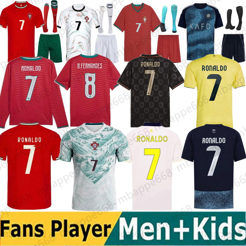 2026 Portugal Ronaldo football shirts Al Nassr FC Soccer Jerseys B.FERNANDES BERNARDO 26 27 Riyadh Ronaldo Men kit Portuguese Child Shirt Kits Player 668