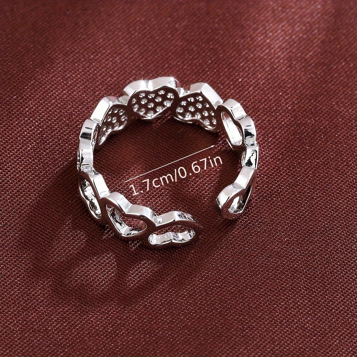 Luxury Brand Designer Jewelry Light Luxury High-End European And American Commuting Fashion Heart Ring Open Ring Inlaid Zircon Women's Ring - view 5