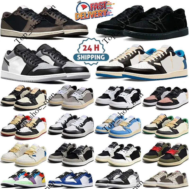 Designer 1s Low Basketball Shoes Wolf Carbon Arctic Black Toe Fragment Reverse Mocha UNC Grey Men Women Trainers Sneakers EUR 36-47