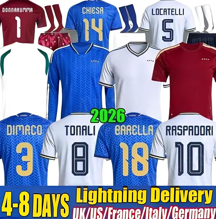 26 27 ItalyS national football team Soccer Jerseys RETEGUI BARELLA FRATTESI PELLEGRINI 2025 2026 Italia Women's Shirts GIRELLI Player Version Men Kids