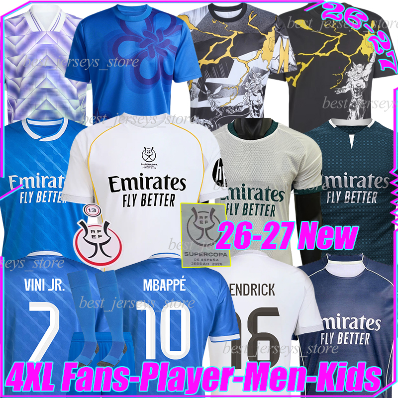 5XL 25/2026/27 MBAPPE soccer jerseys VINI JR. RODRYGO BELLINGHAM TRENT VALVERDE ENDRICK BRAHIM ARDA GULER MODRIC RUDIGER COURTOIS men kids kit socks set football shirt