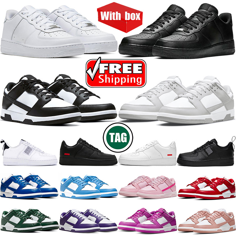 Free shipping With box airforc 1 one af1s deisgner Casual shoes forc 1s white black duncs panda low mens trainers outdoor sport running sneakers men women big size 36-47
